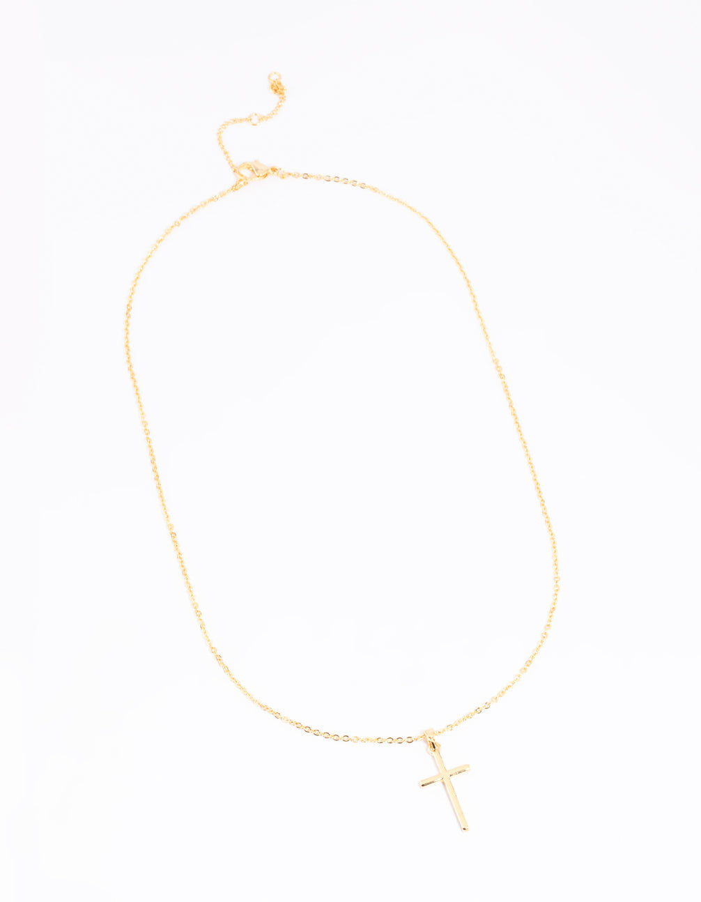 Gold Plated 45cm Cross Necklace