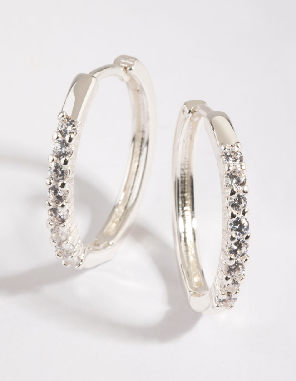 Silver Cubic Zirconia Hoop Earrings