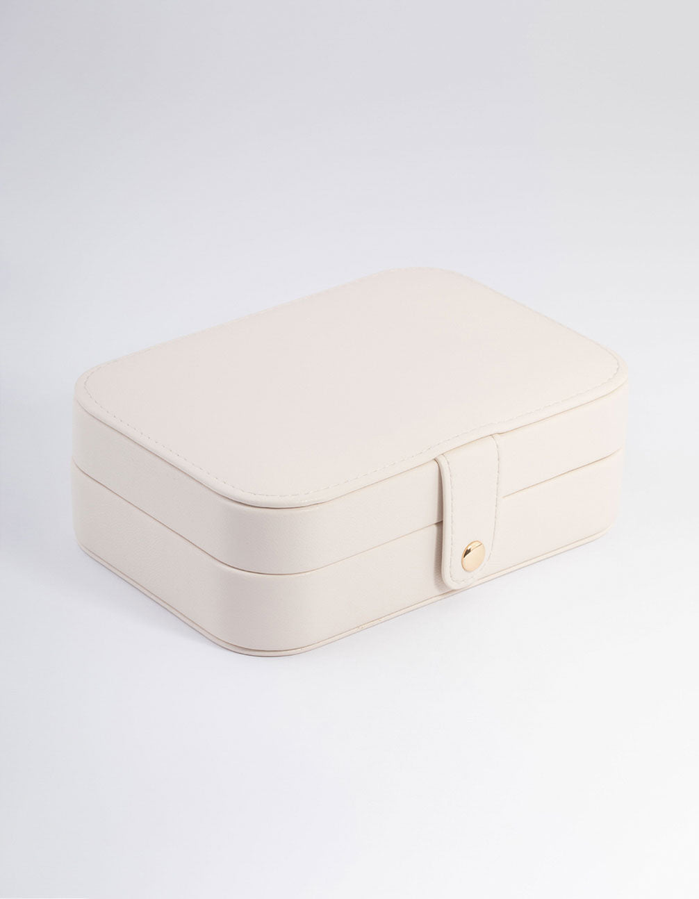 Cream PU Leather Vanity Jewellery Box