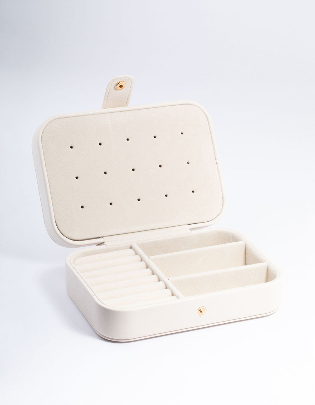 Cream PU Leather Vanity Jewellery Box
