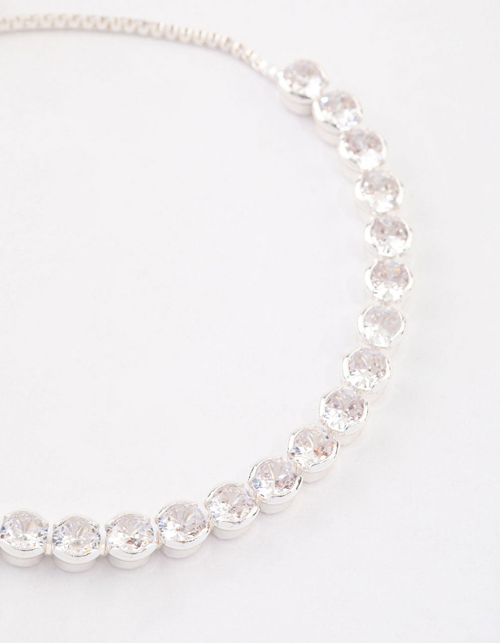 Silver Plated Round Cubic Zirconia Toggle Tennis Bracelet