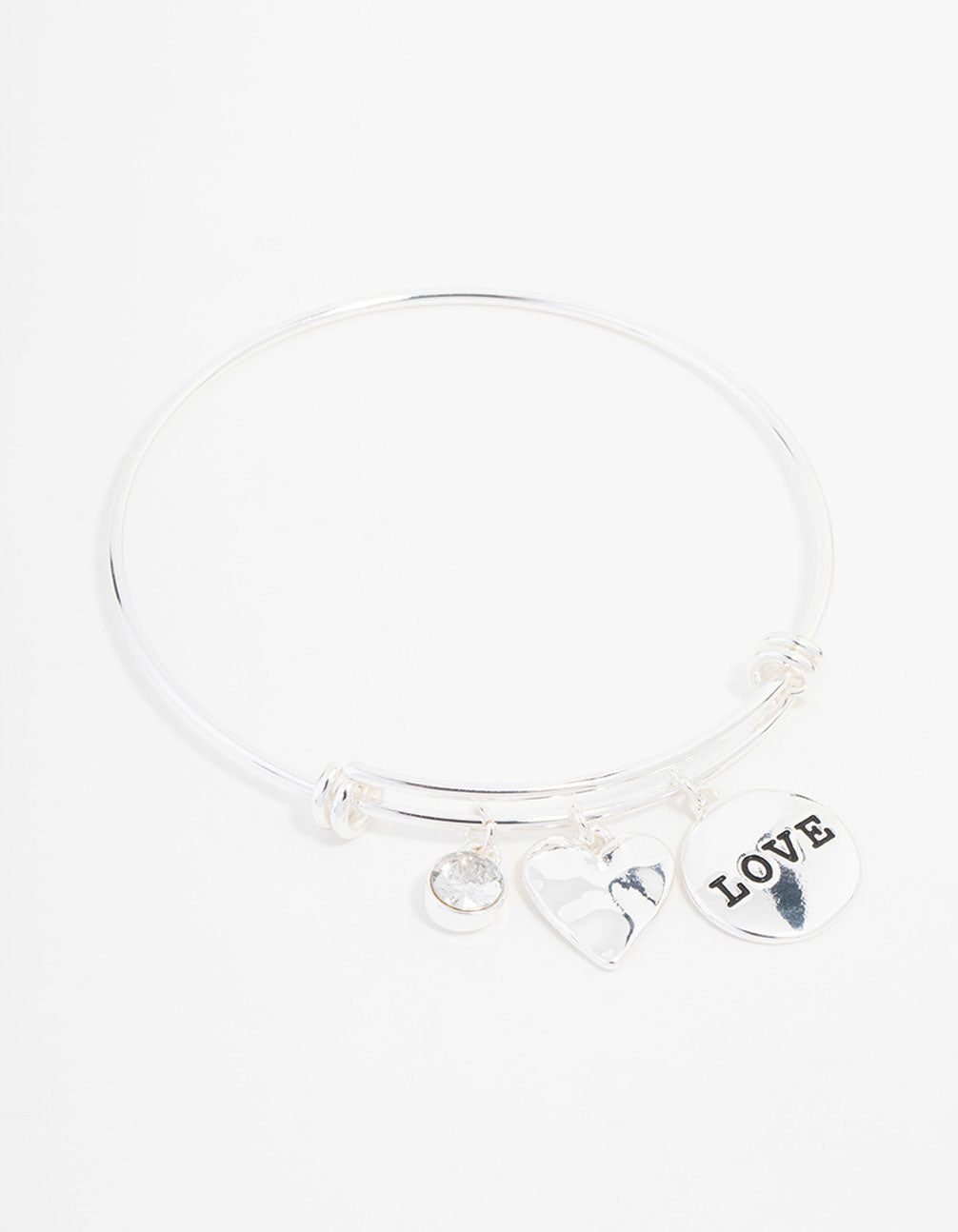 Silver Plated Disc Charm Bangle