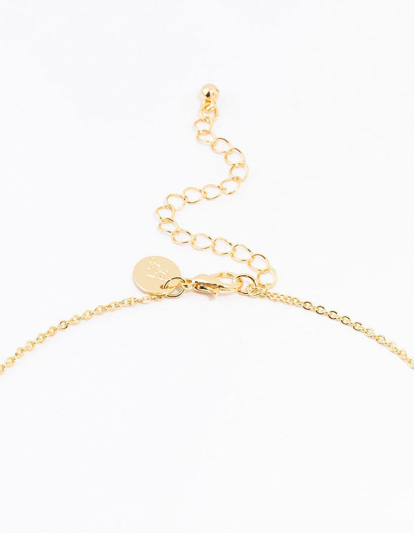 Gold Plated Pave Letter L Necklace