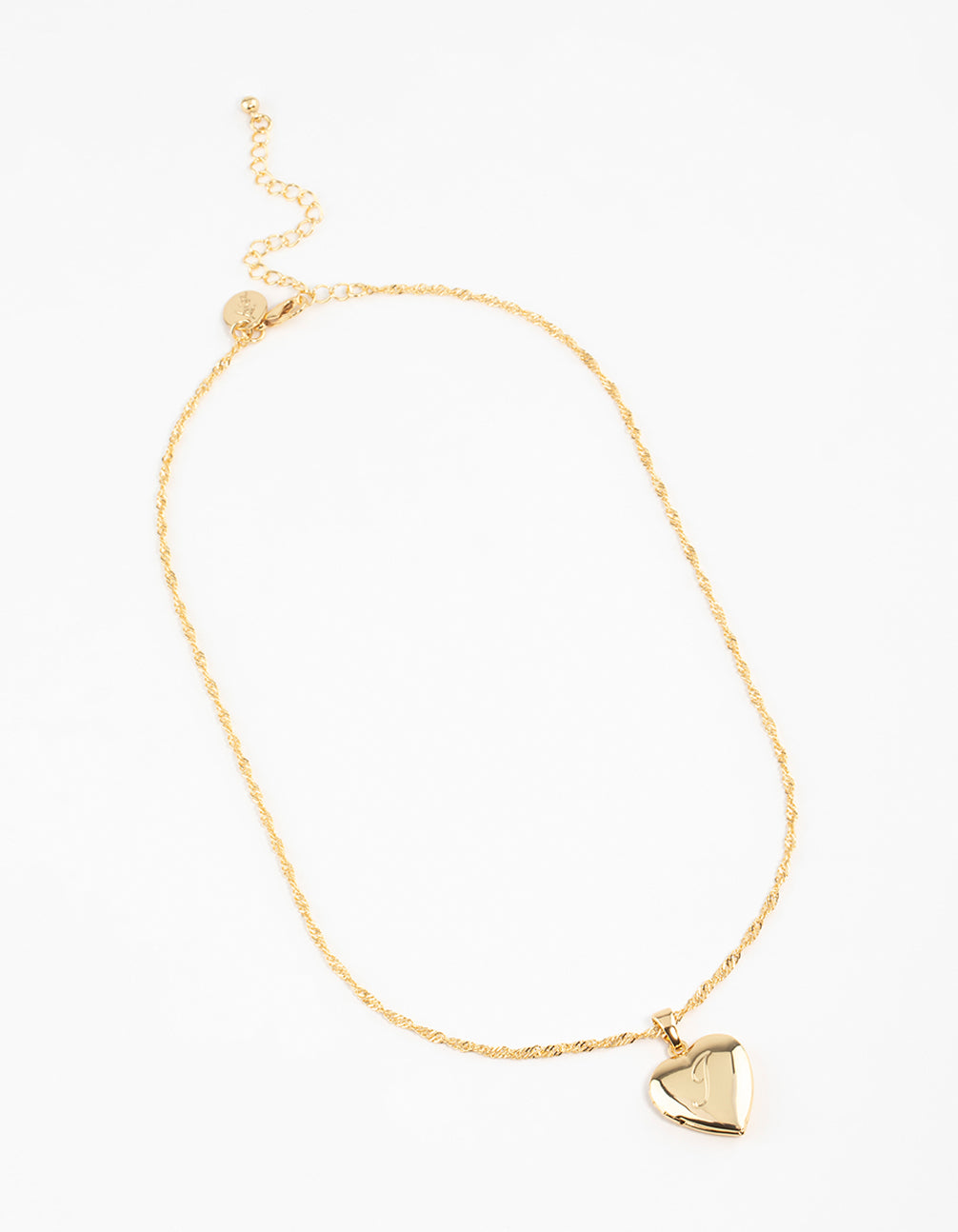 Gold Plated Heart Locket Letter J Necklace