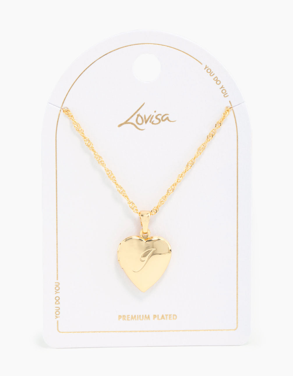 Gold Plated Heart Locket Letter J Necklace