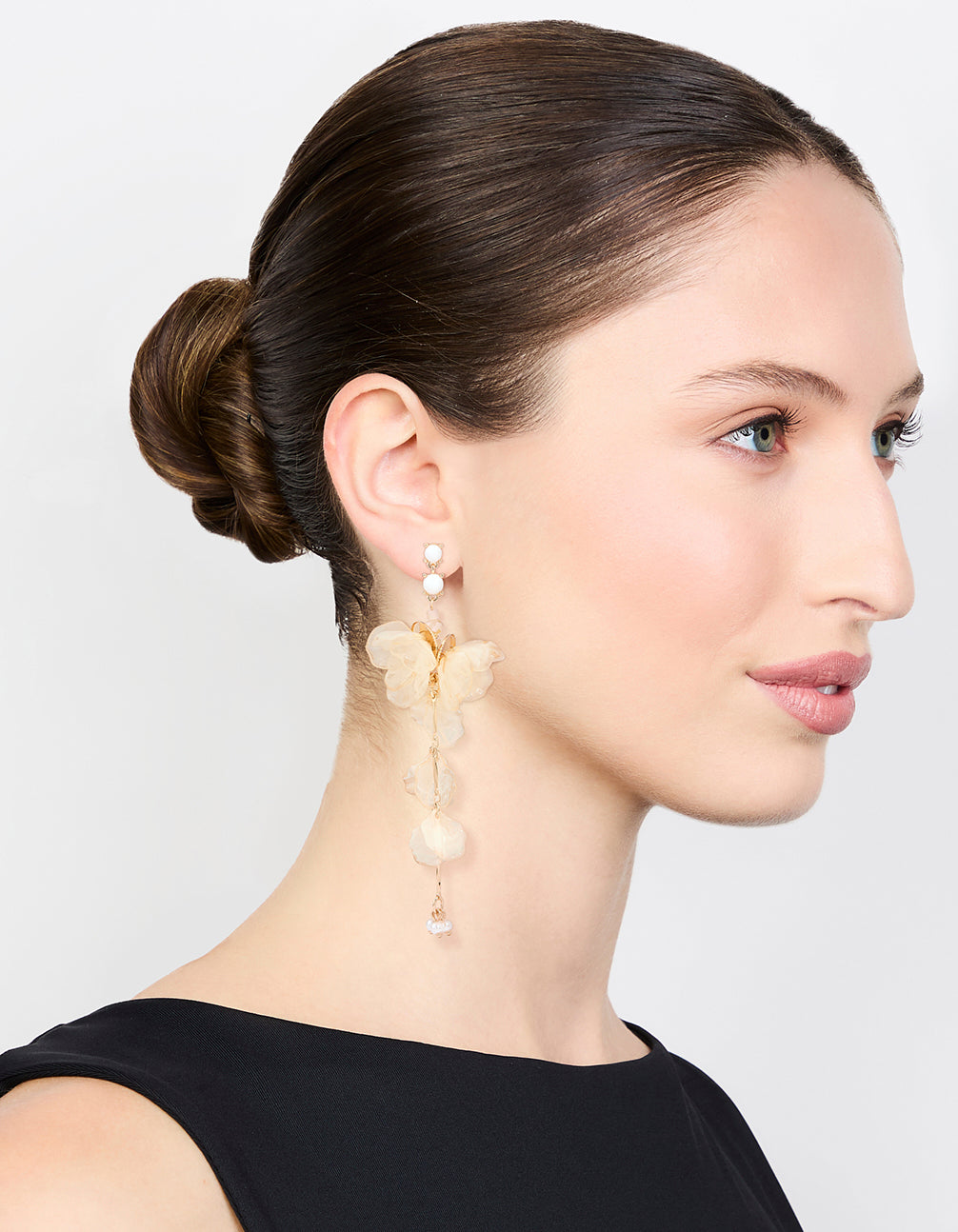 Acrylic Flower Large Drop Earrings