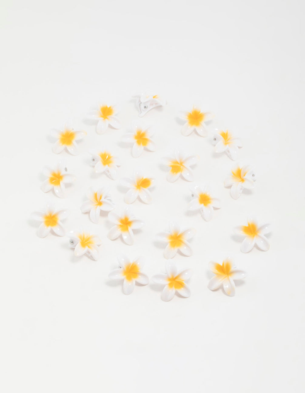 Yellow Frangipani Mini Hair Clips 20-Pack