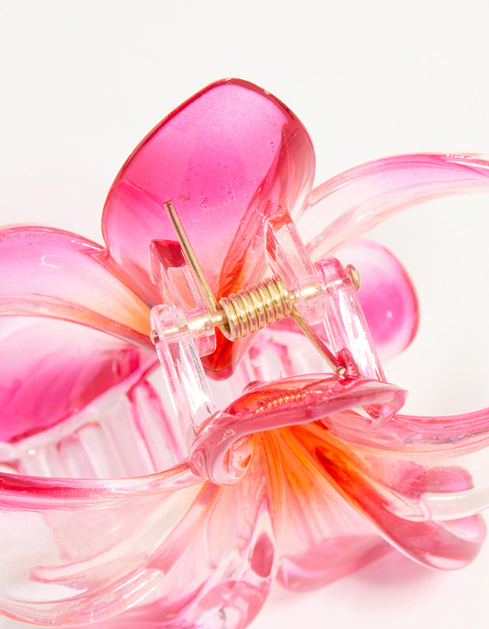 Pink & Orange Frangipani Ombre Tropical Claw Clip