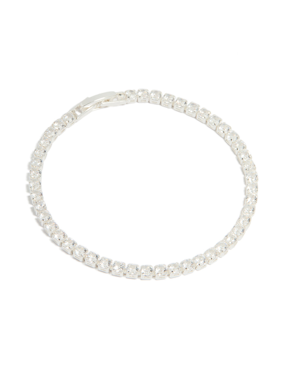 Silver Plated Cubic Zirconia Tennis Bracelet