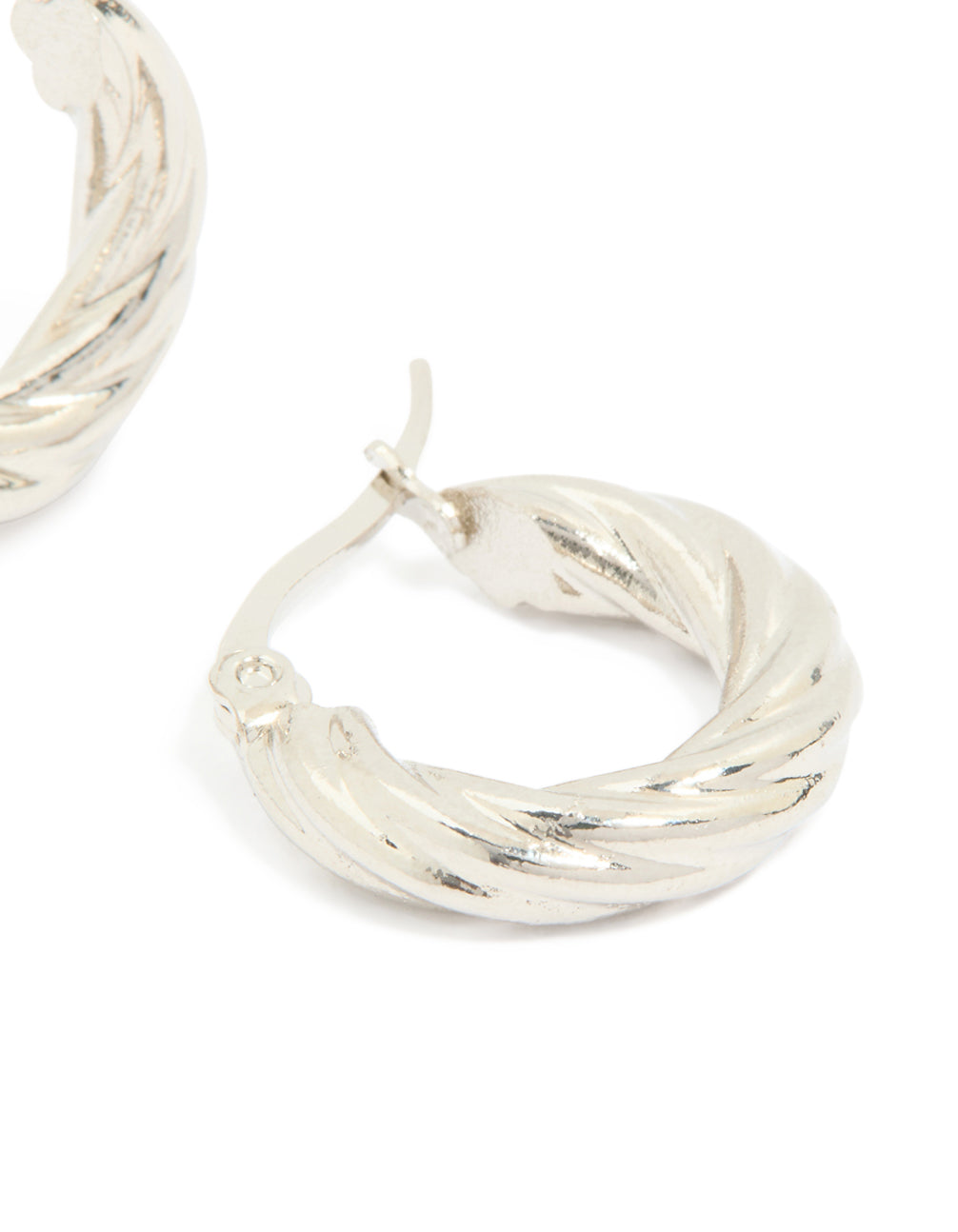 Waterproof Stainless Steel Twisted Hoop Earrings