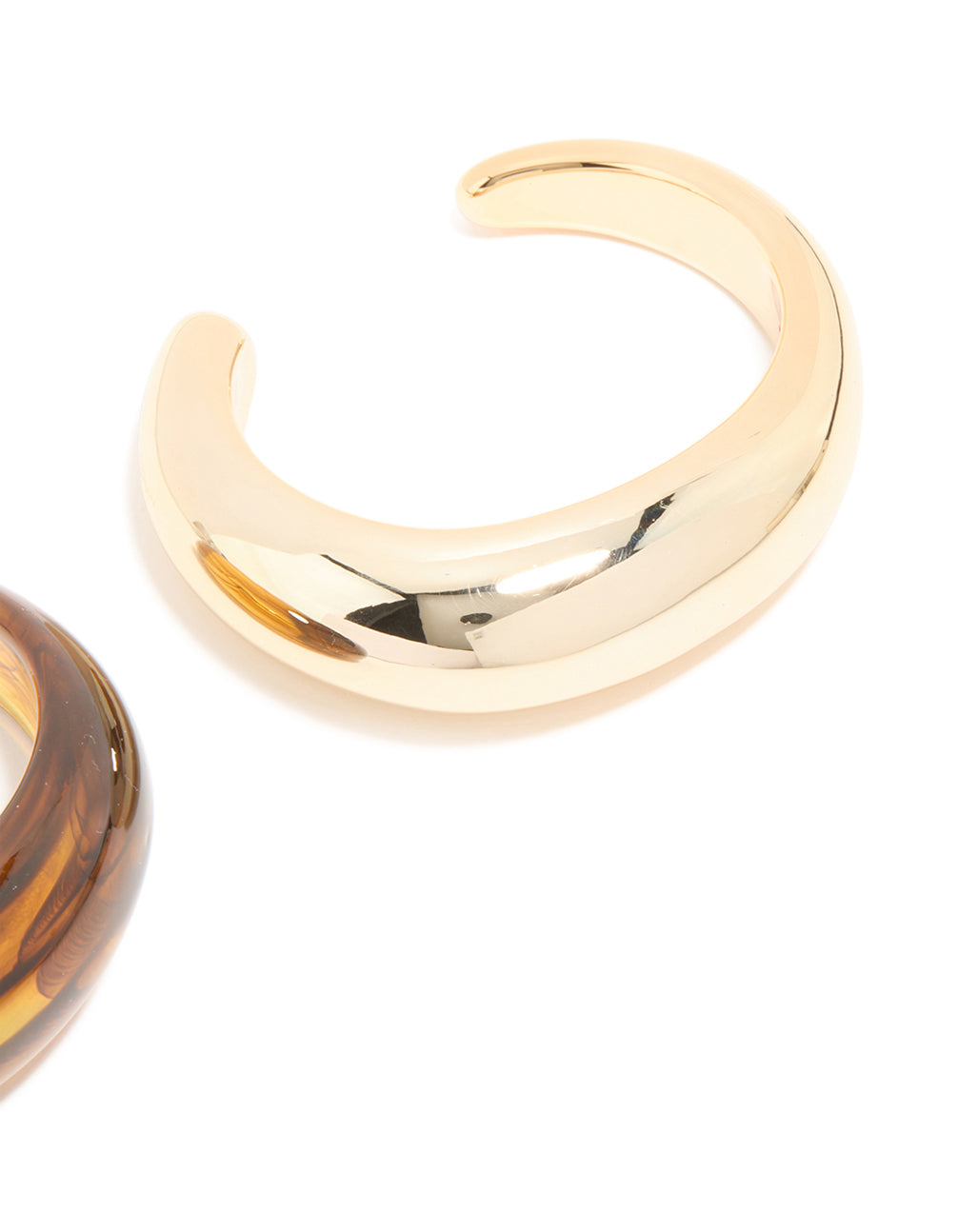 Brown Acrylic & Gold Wrist Cuffs 2-Pack