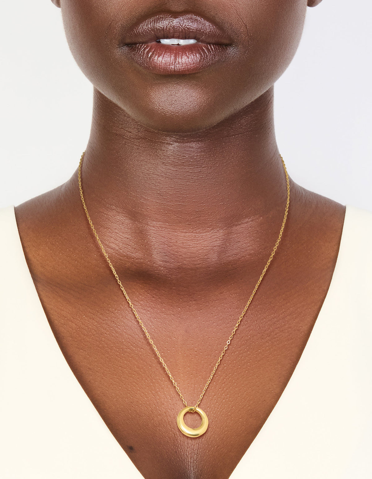 Waterproof Gold Plated Stainless Steel Disc Pendant Necklace