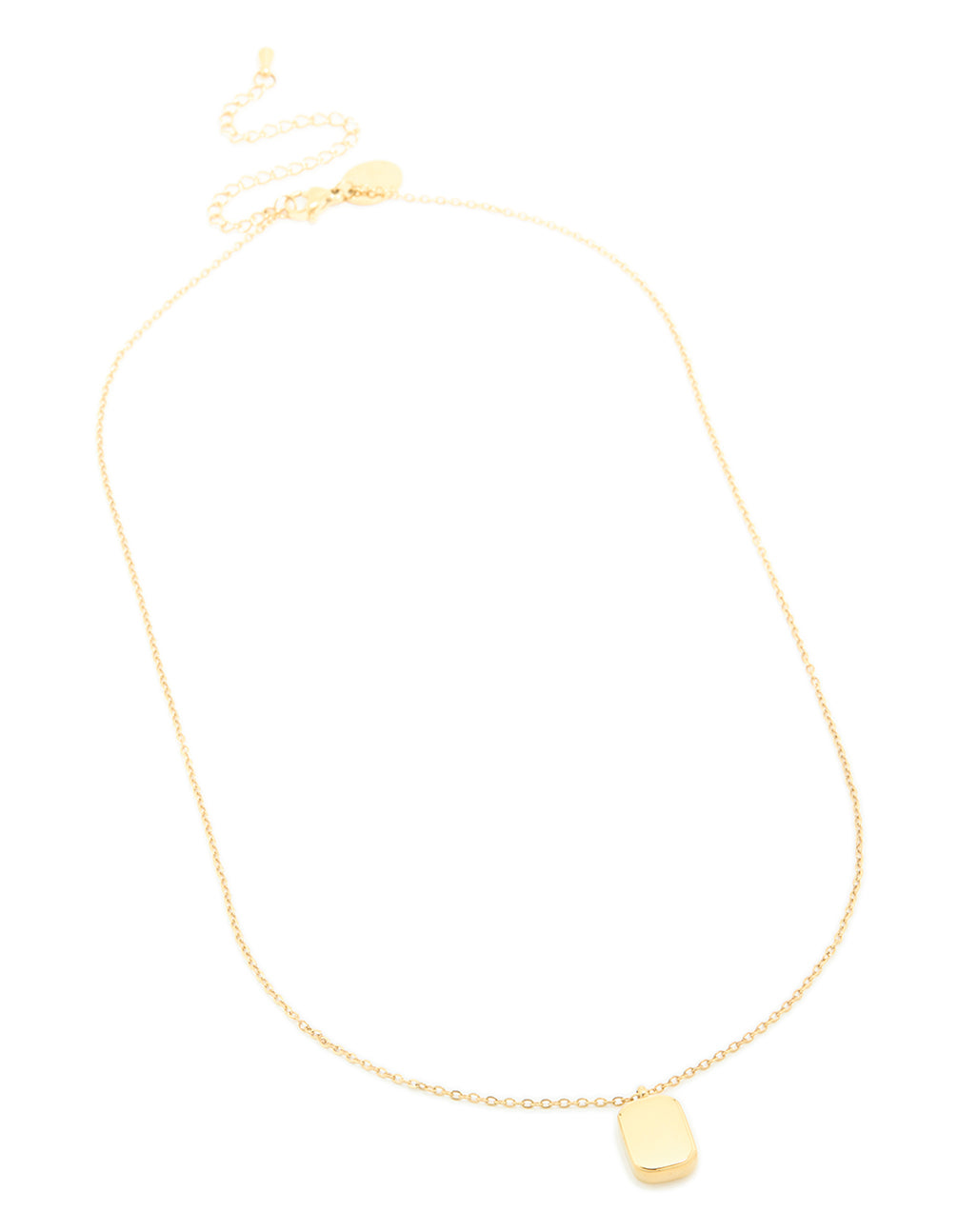 Waterproof Gold Plated Stainless Steel Round Rectangle Engravable Necklace