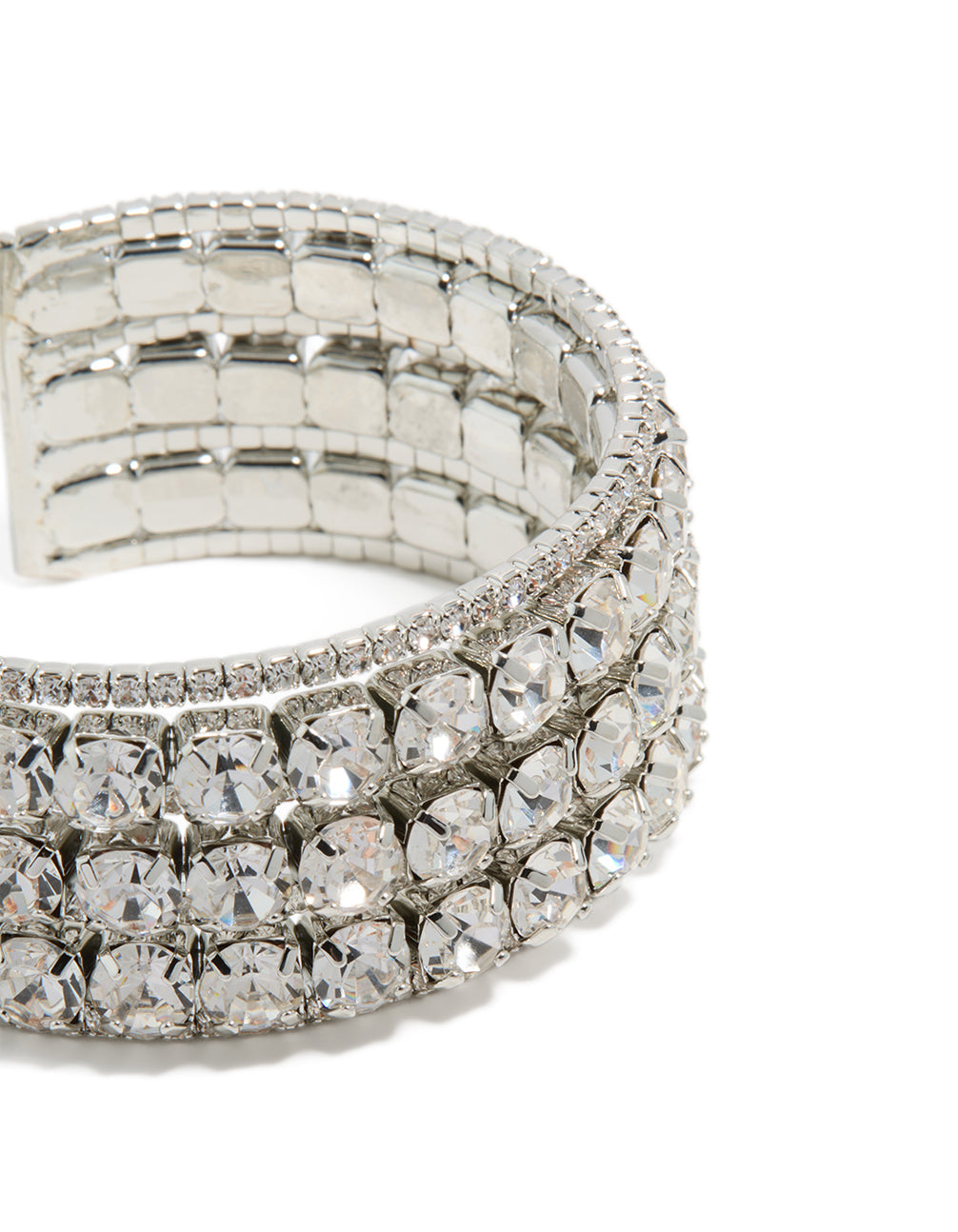 Silver Radiant Diamantes Large Wrist Cuff