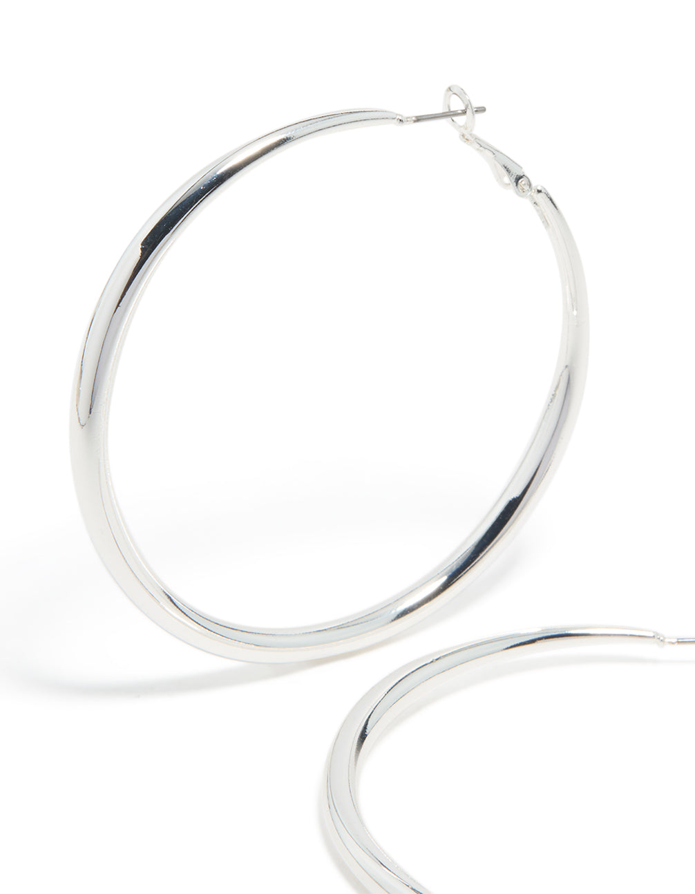 Silver Plated Dome Hoop Earrings