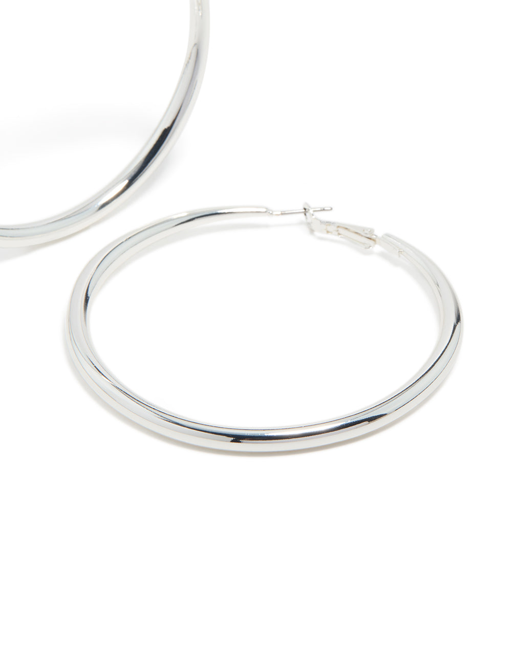 Silver Plated Dome Hoop Earrings