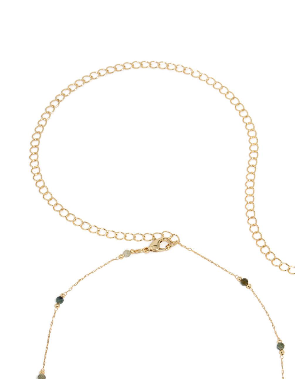 Gold Plated Multicoloured Semi Precious Stones Beaded Waist Chain