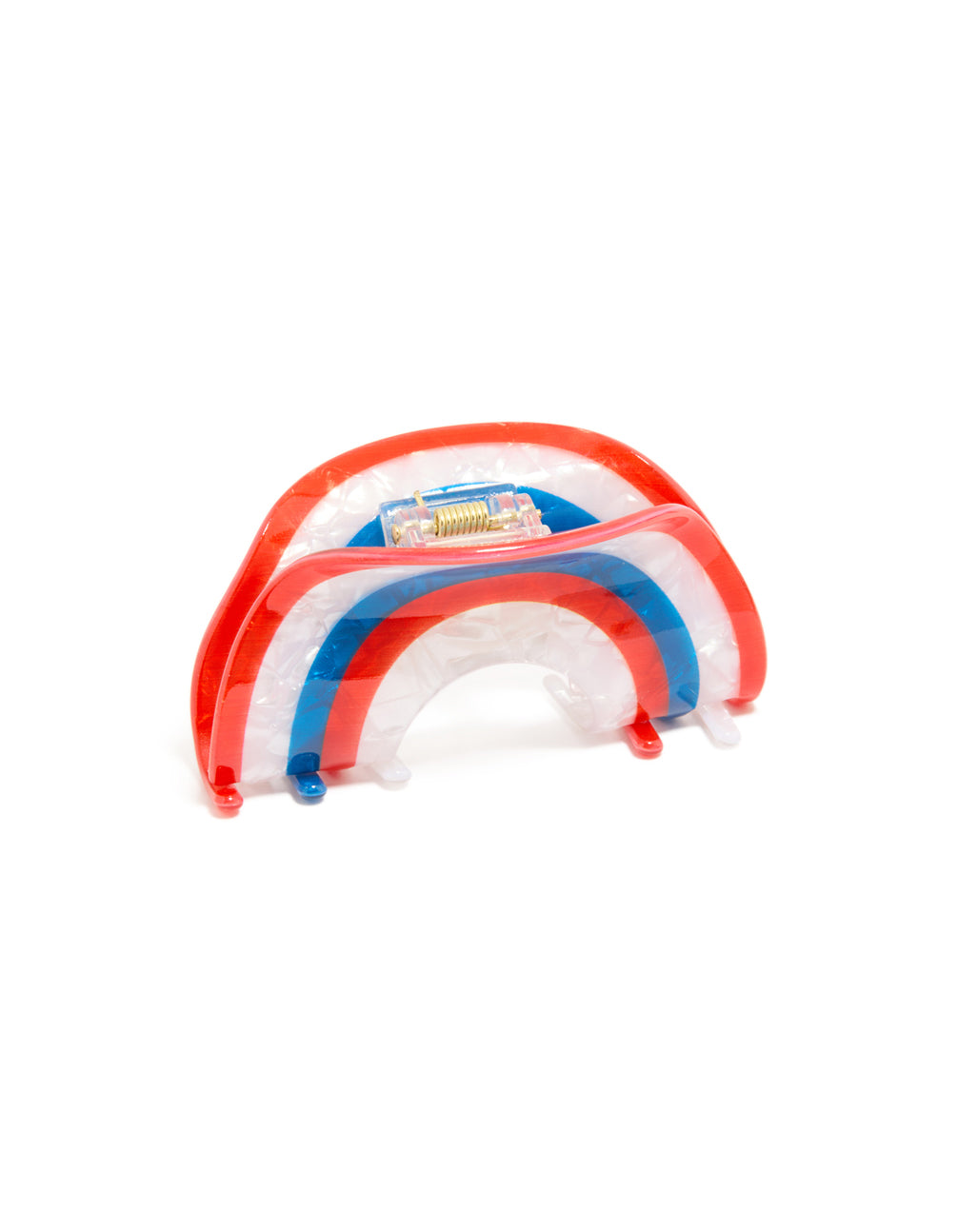 White Blue & Red Arch Claw Clip