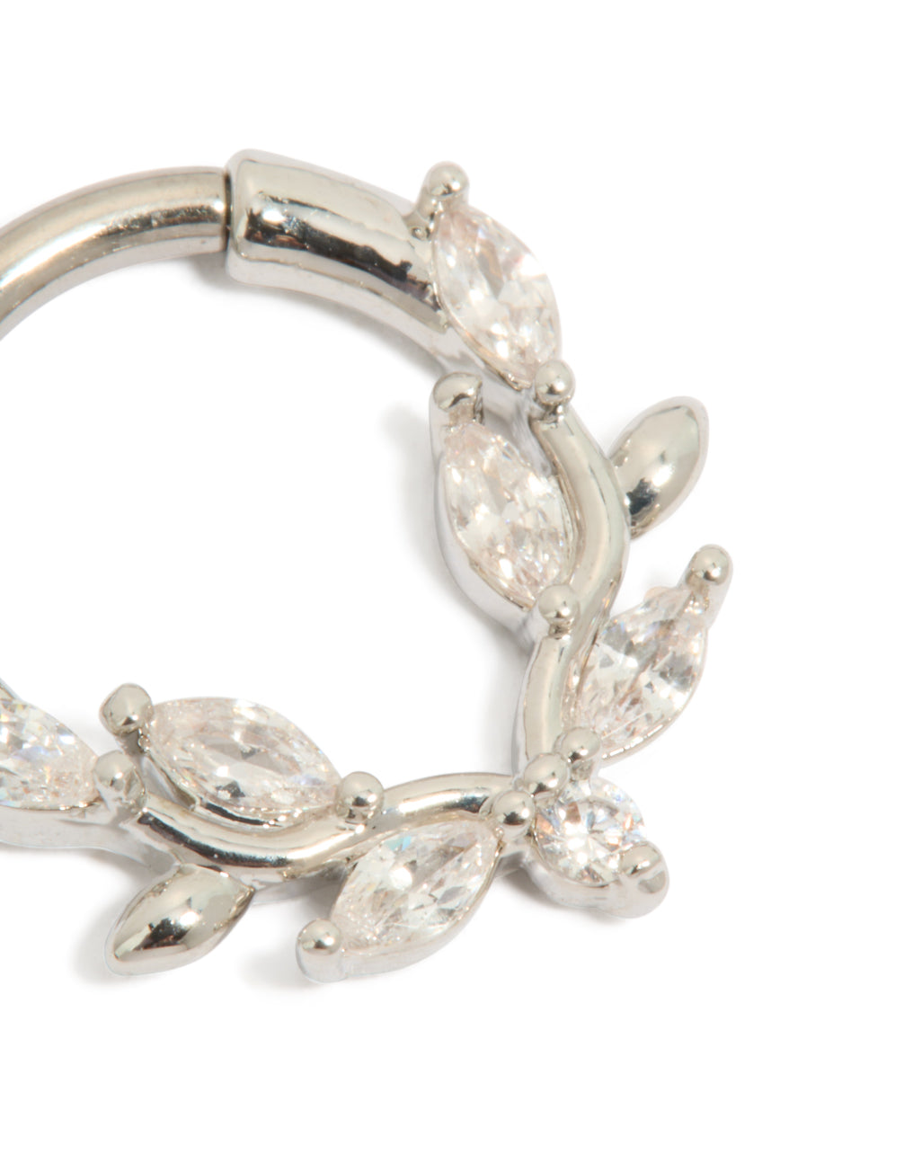 Titanium Cubic Zirconia Vine Clicker Ring