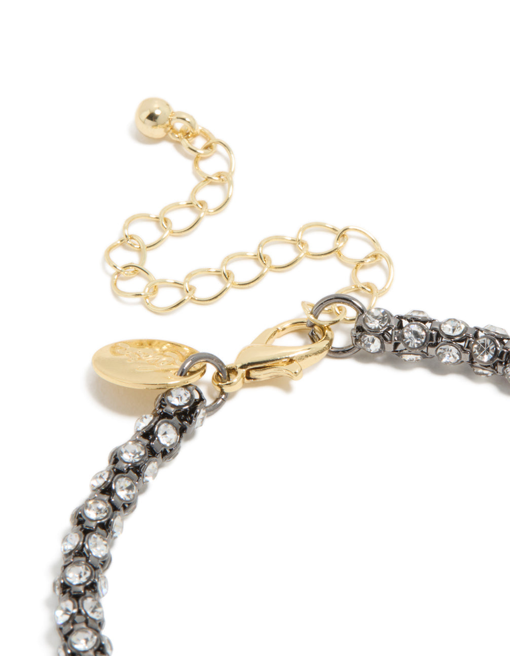 Mixed Metal Plated Diamante Fireball Chain Bracelet