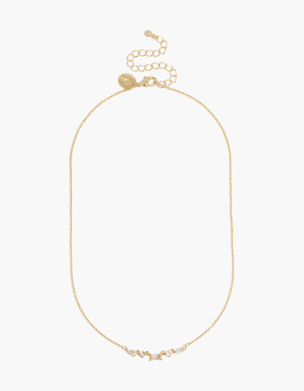 14K Gold Plated Mixed Shaped Cubic Zirconia Necklace