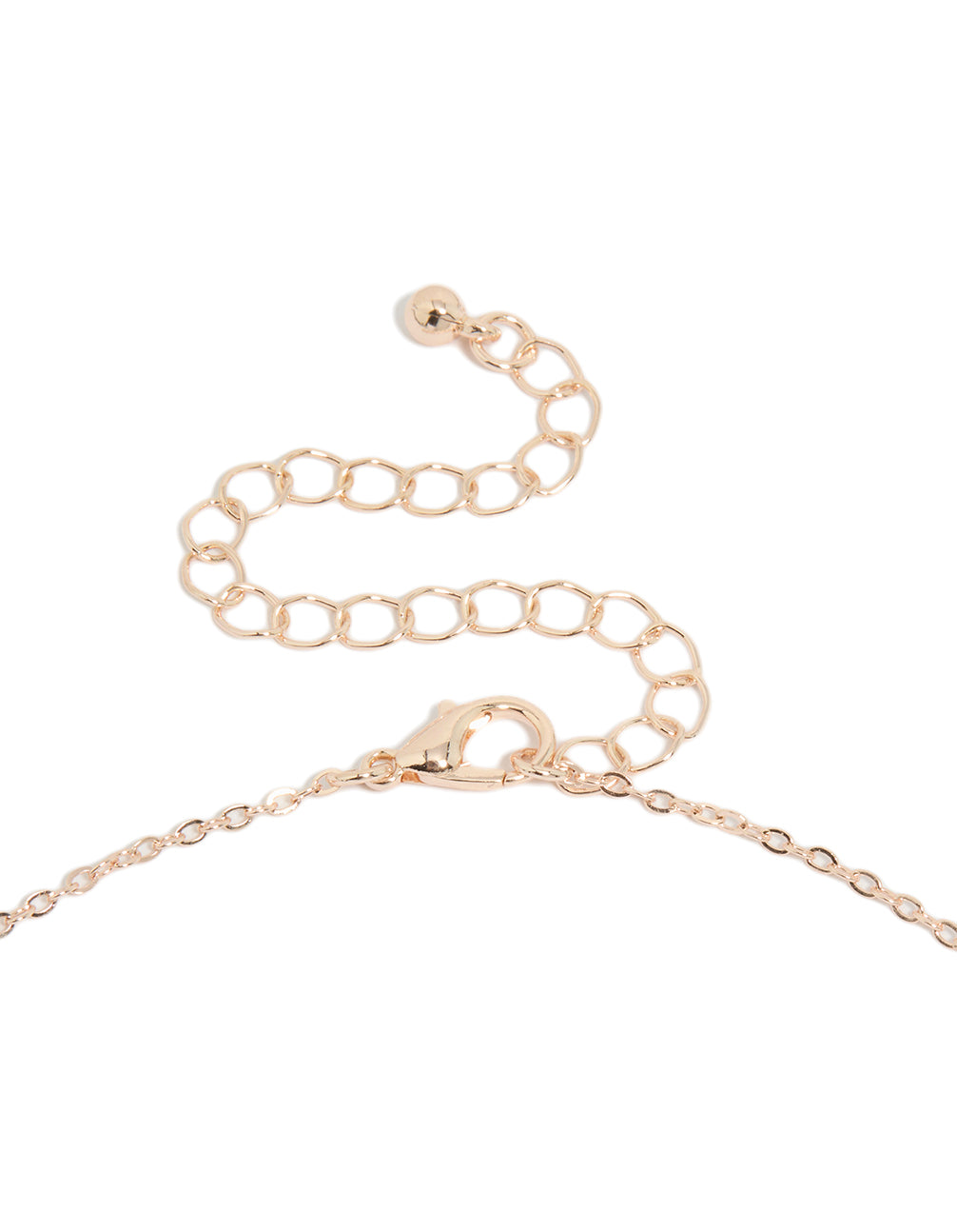 Rose Gold Plated Diamante & Pink Outline Flower Pendant Necklace