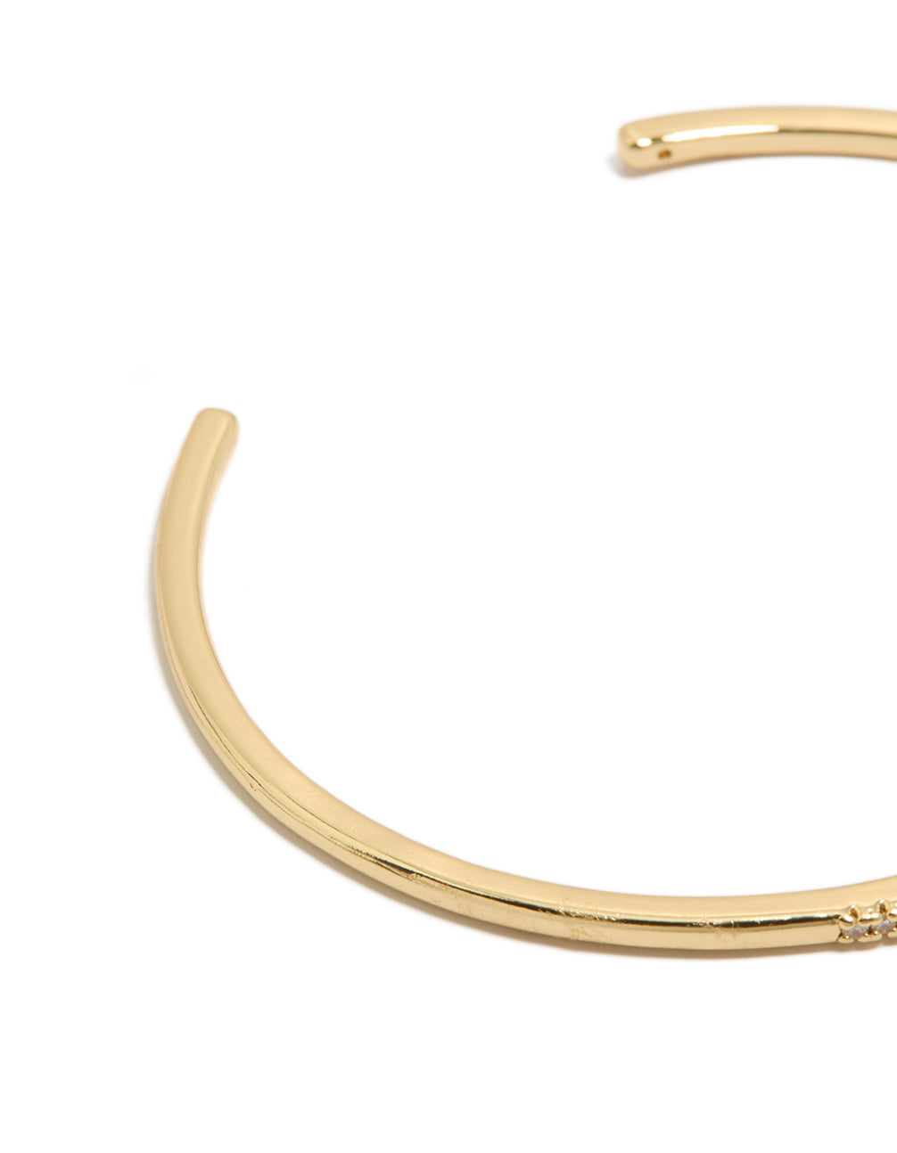 Gold Plated Cubic Zirconia Thin Wrist Cuff