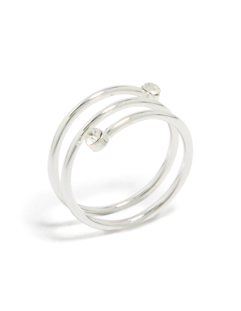 Waterproof Stainless Steel Diamante Coil Ring