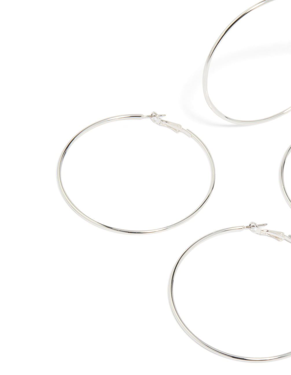 Silver Large Hoop Earrings 2-Pack