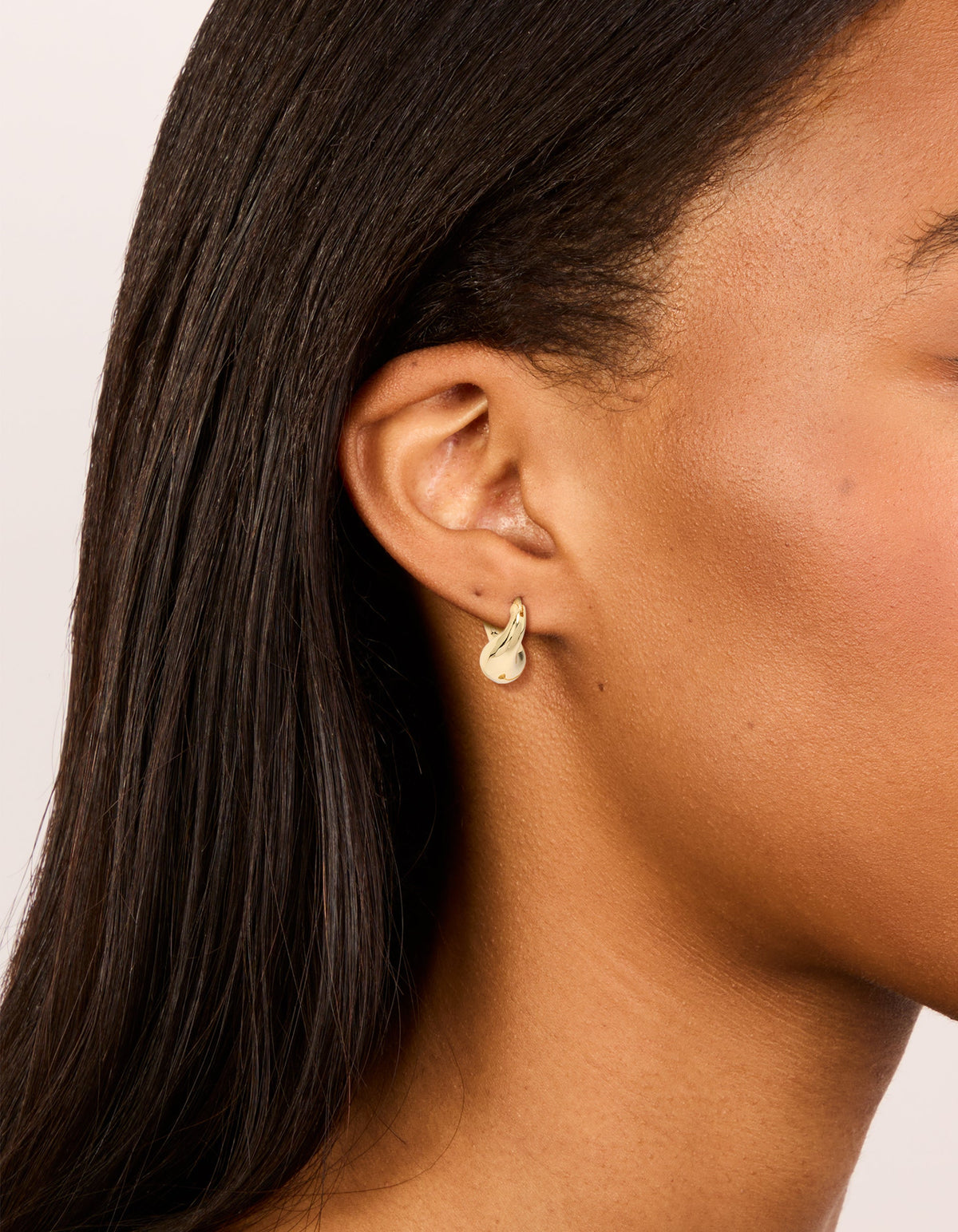 Gold Plated Wavy Hoop Earrings