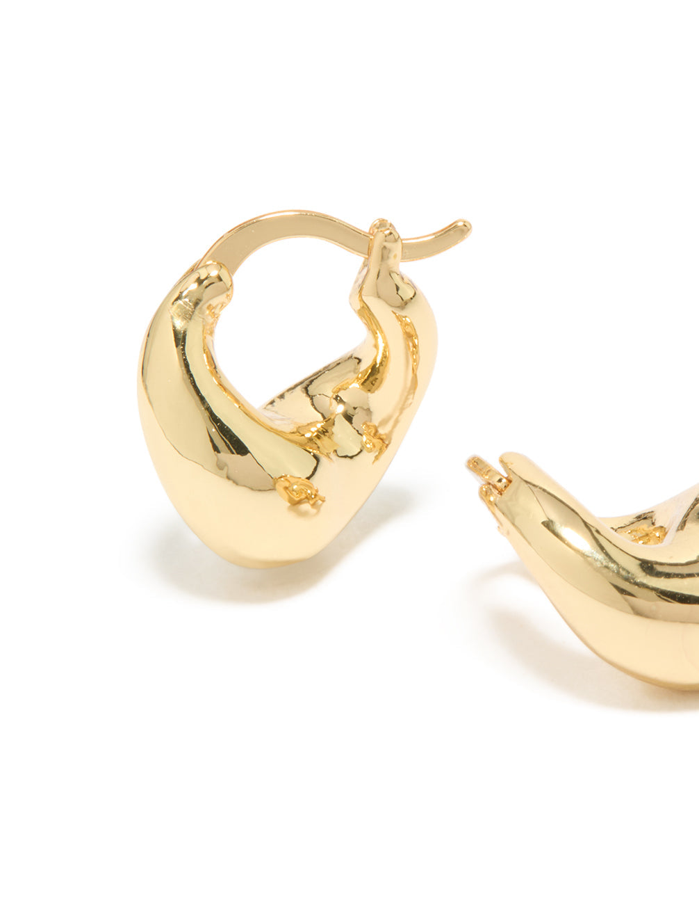 Gold Plated Wavy Hoop Earrings