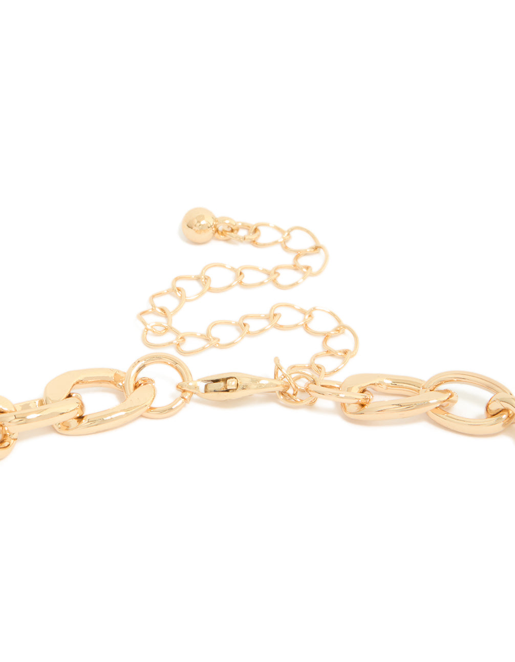 Gold Red Resin Pendant Chain Y-Necklace