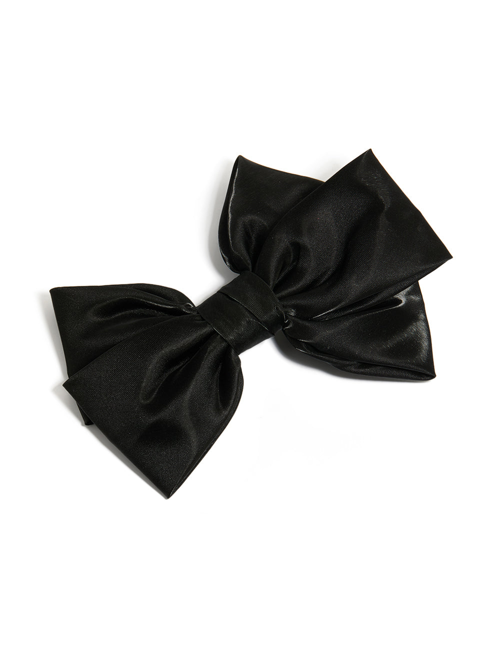 Black Shiny Statement Bow Clip