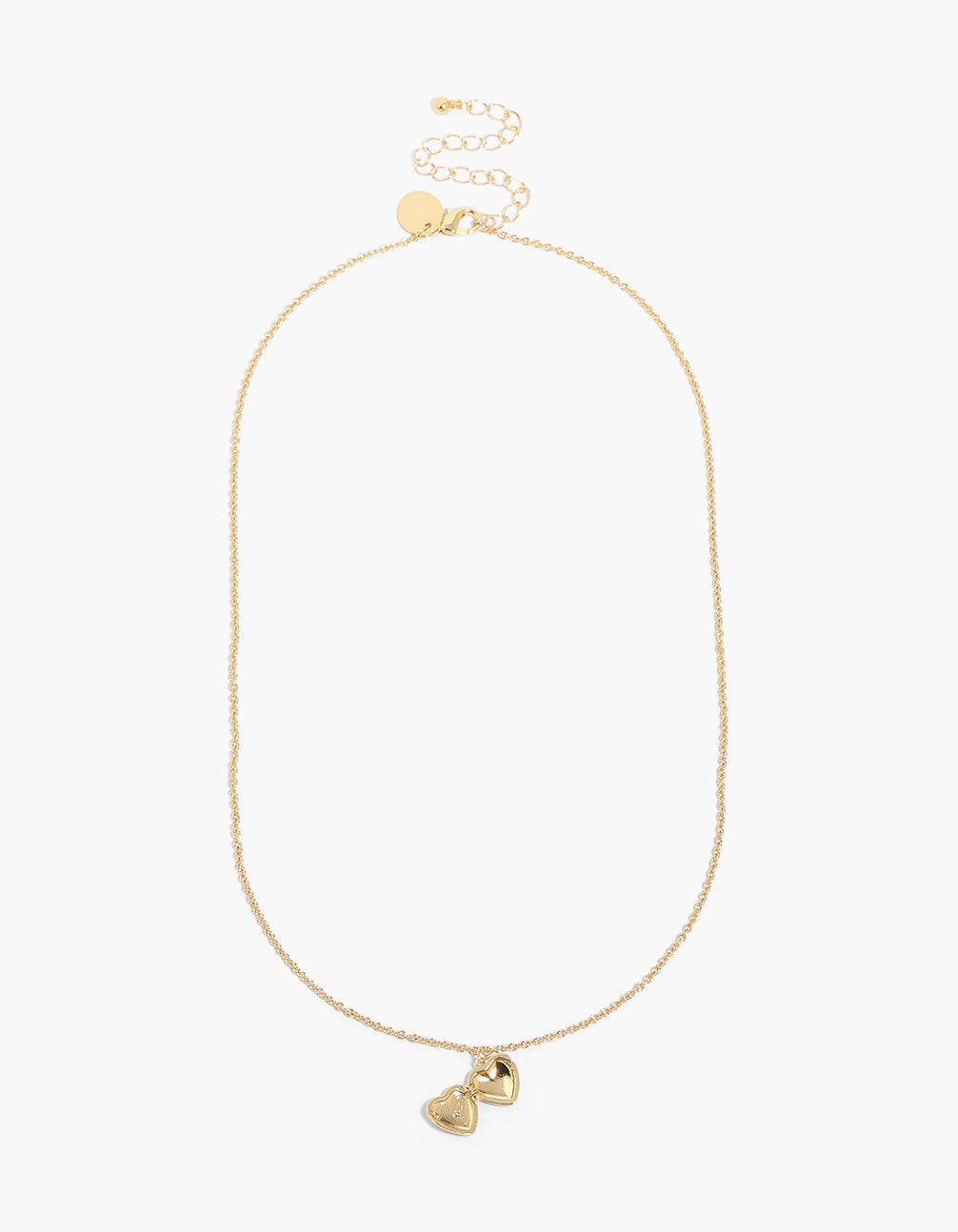 Gold Plated Cubic Zirconia Heart Locket Necklace