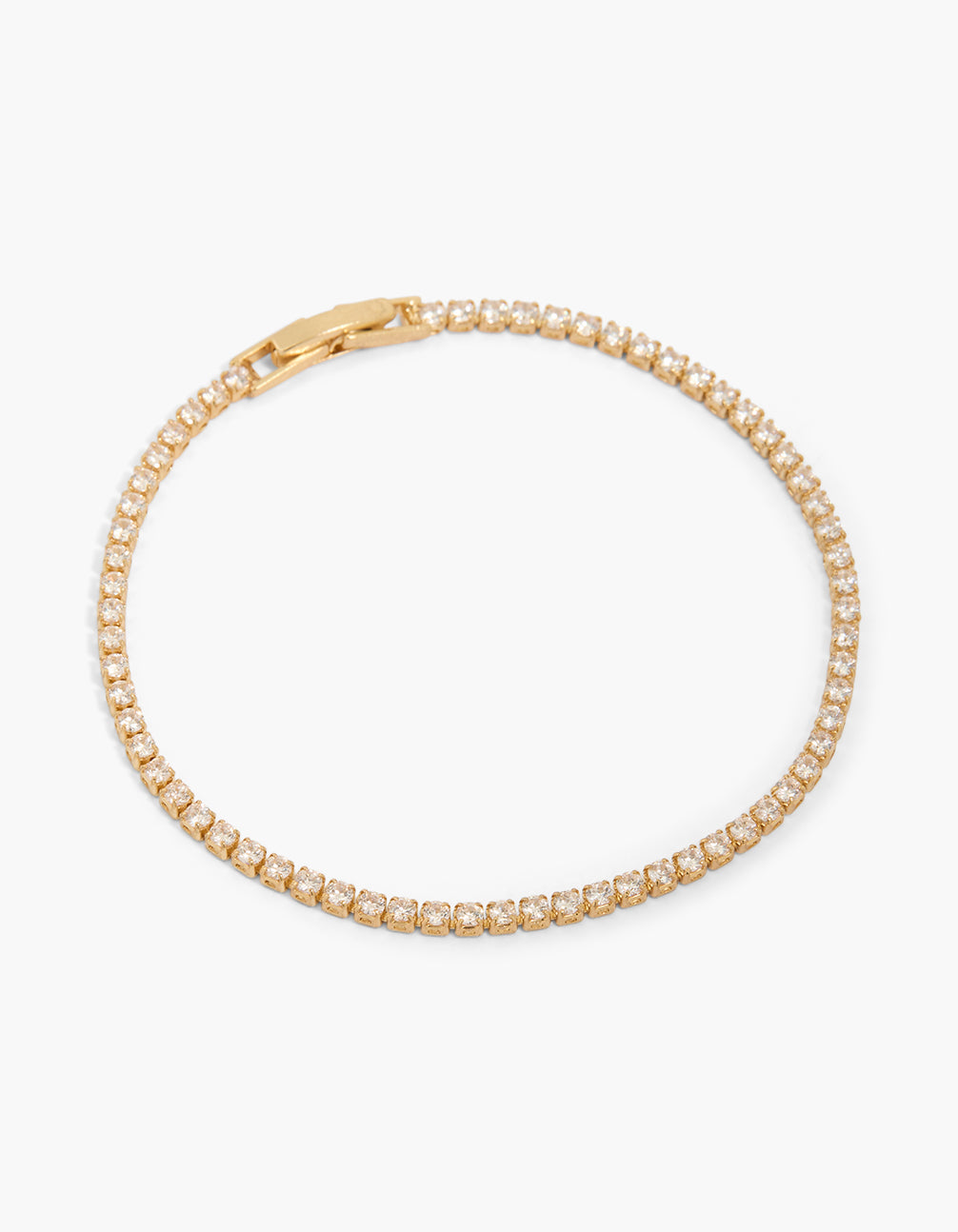 Gold Plated Small Round Cubic Zirconia Tennis Bracelet