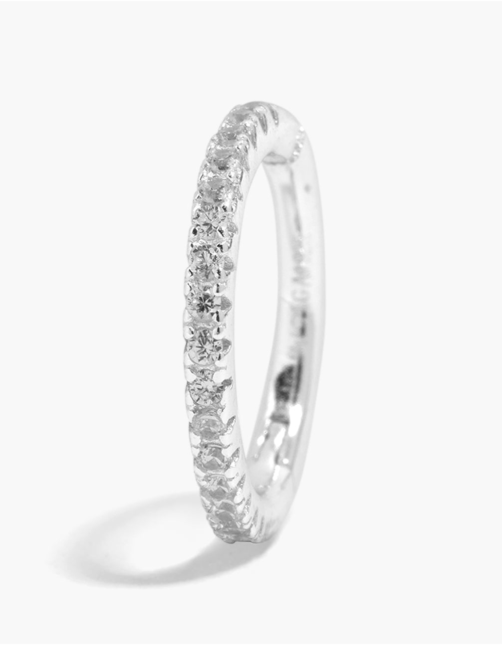 Sterling Silver Cubic Zirconia Clicker Earring
