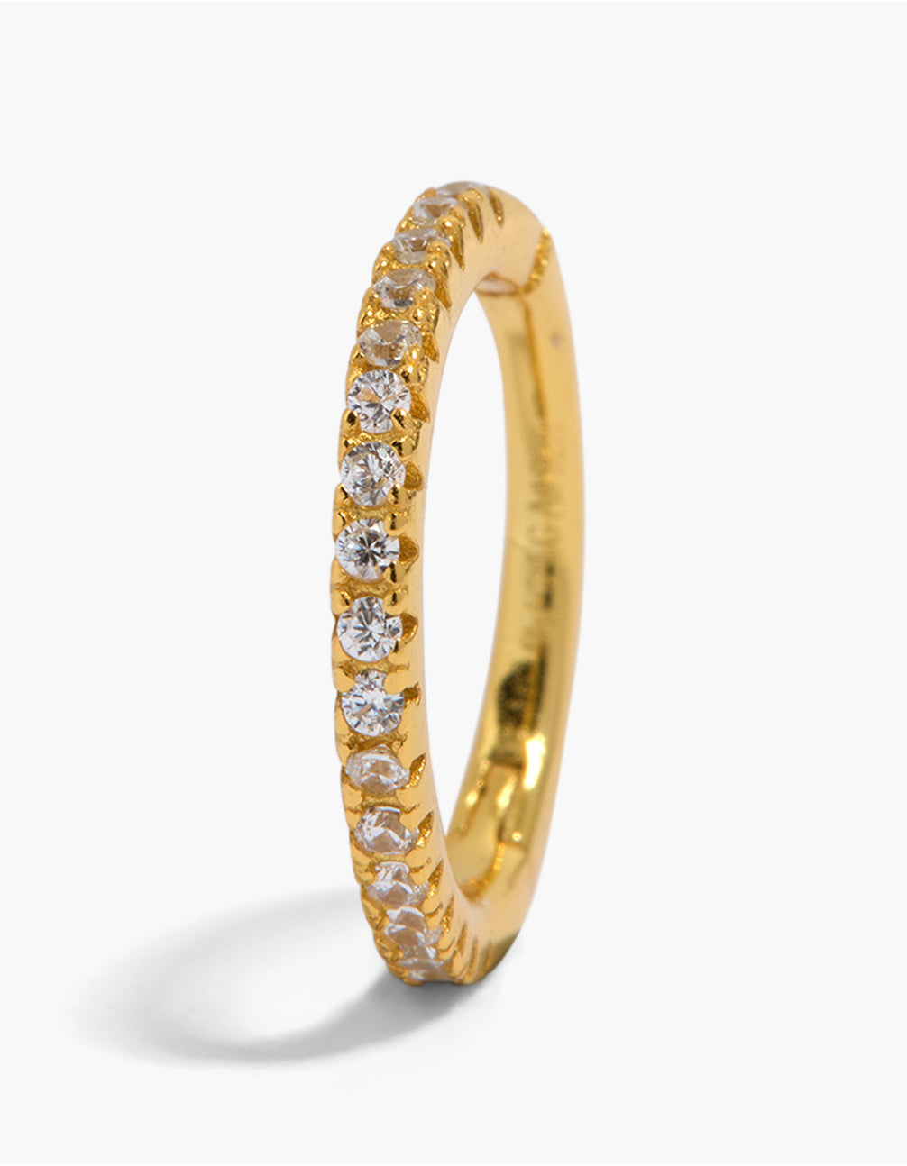 Gold Plated Sterling Silver Cubic Zirconia Clicker Earring