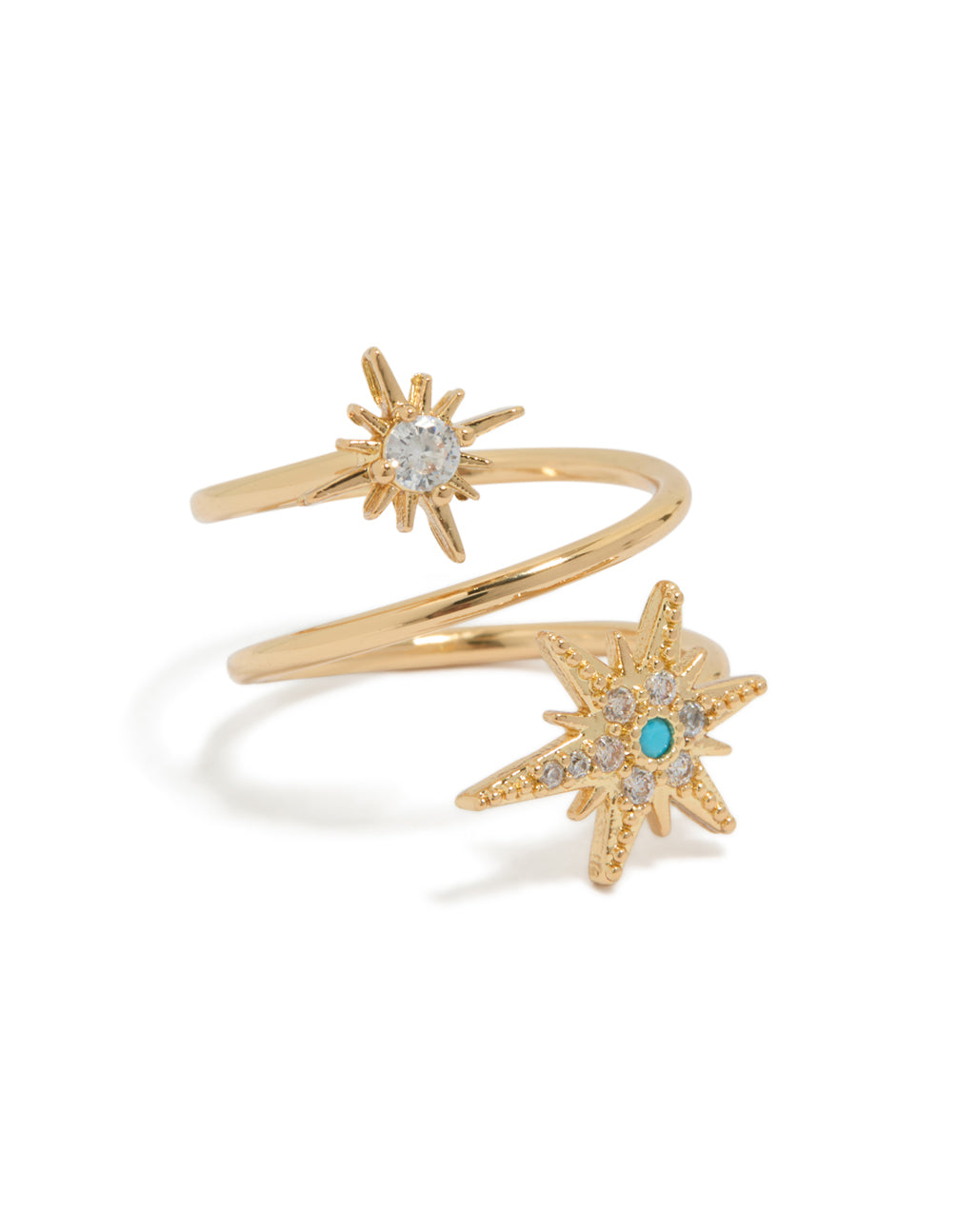 Gold Plated Cubic Zirconia Shooting Star Ring