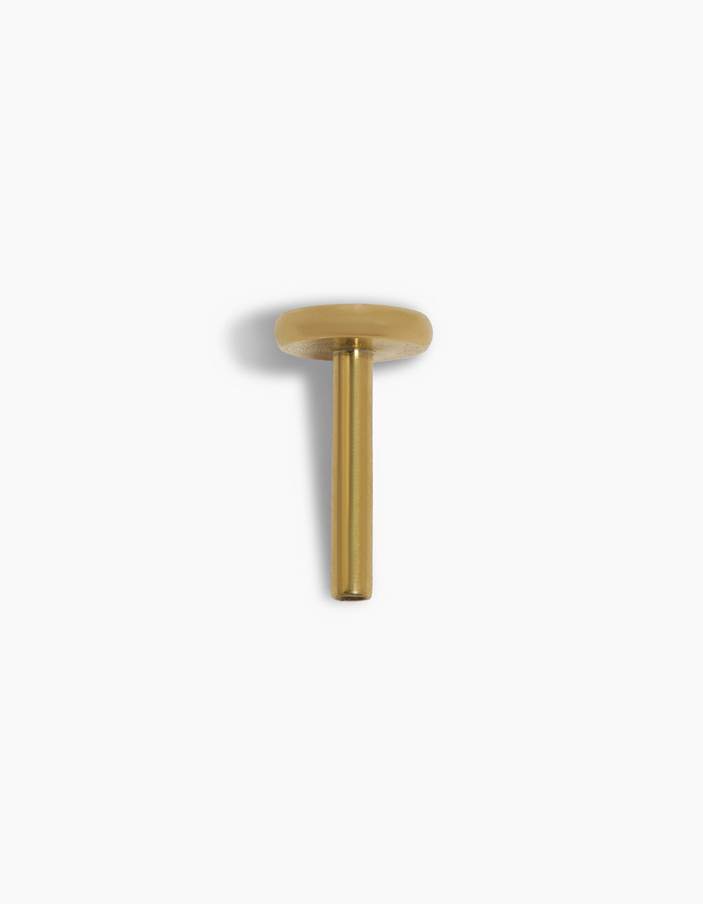 Gold Plated Titanium Letter C Single Threadless Flat Back Stud