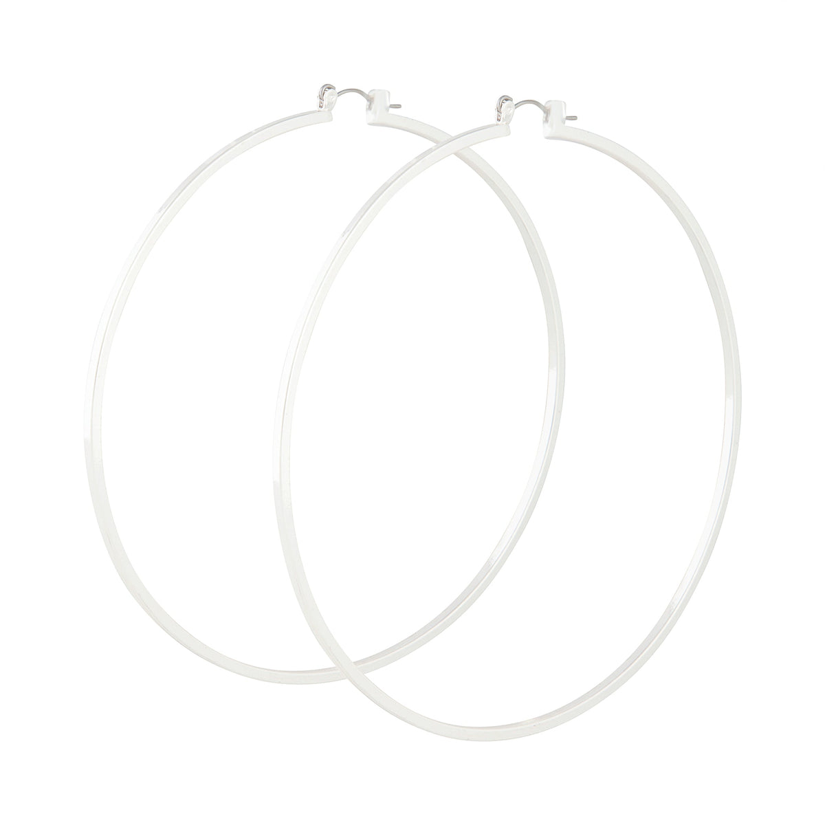 Silver Fine Large Hoop Earrings
