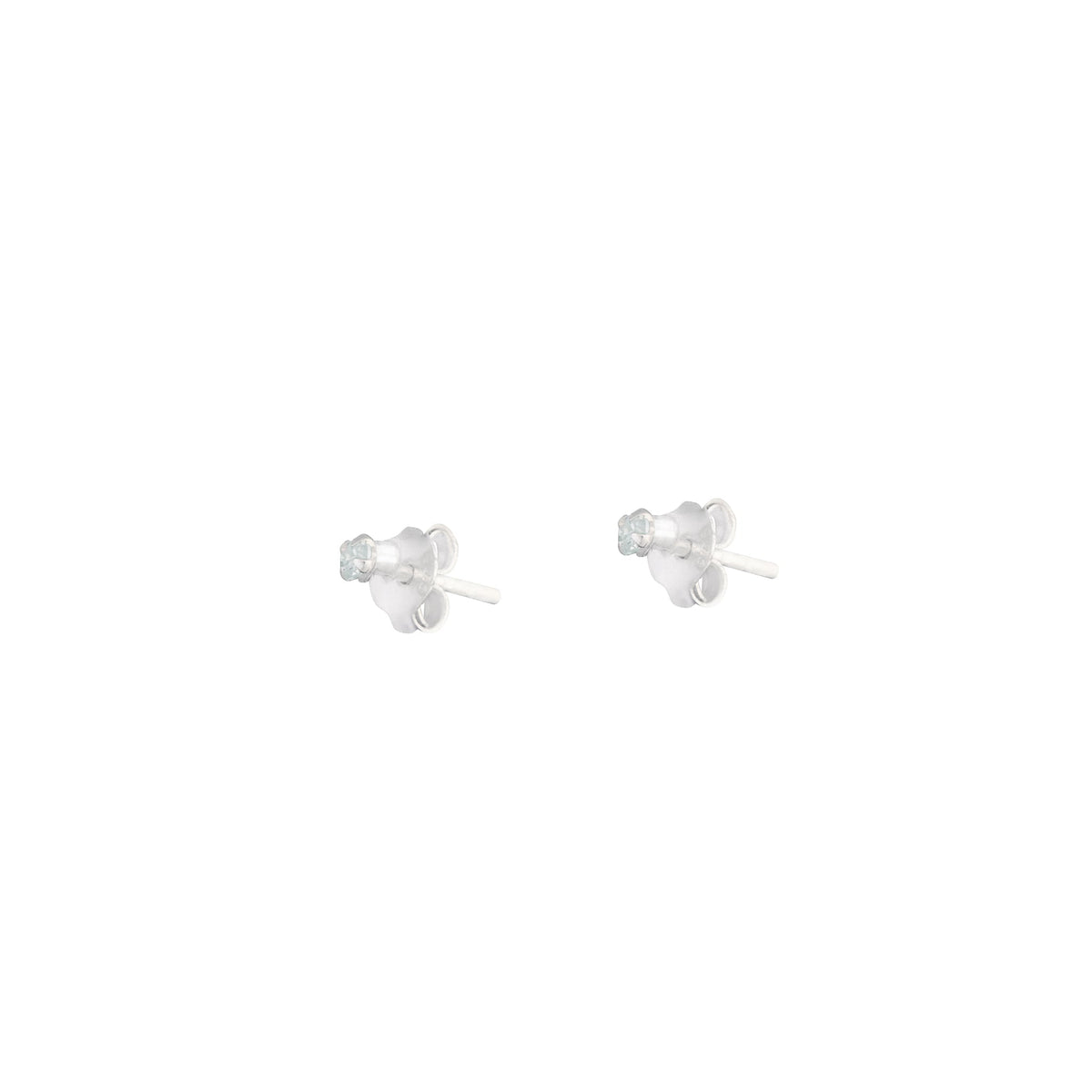 Sterling Silver Cubic Zirconia Micro Stud Earrings