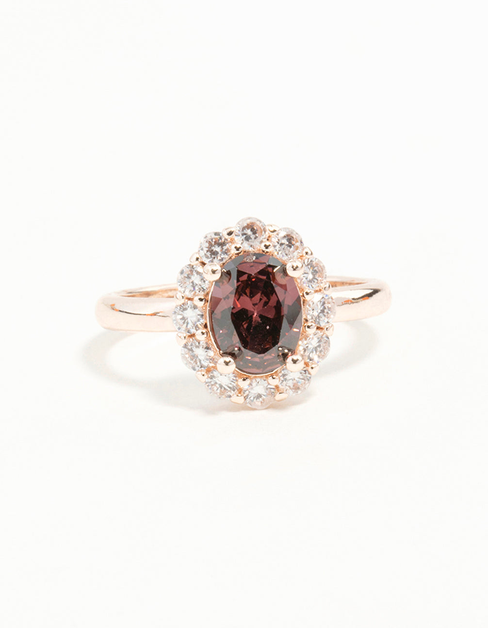Rose Gold Pink Stone Engagement Ring