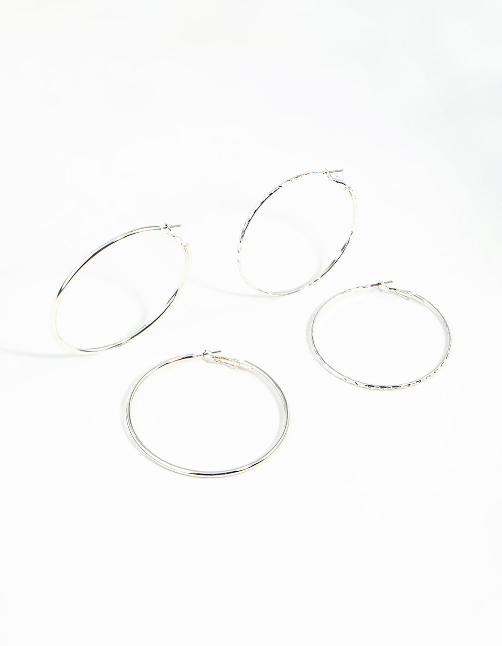 Silver 60MM Hoop Earring Pack