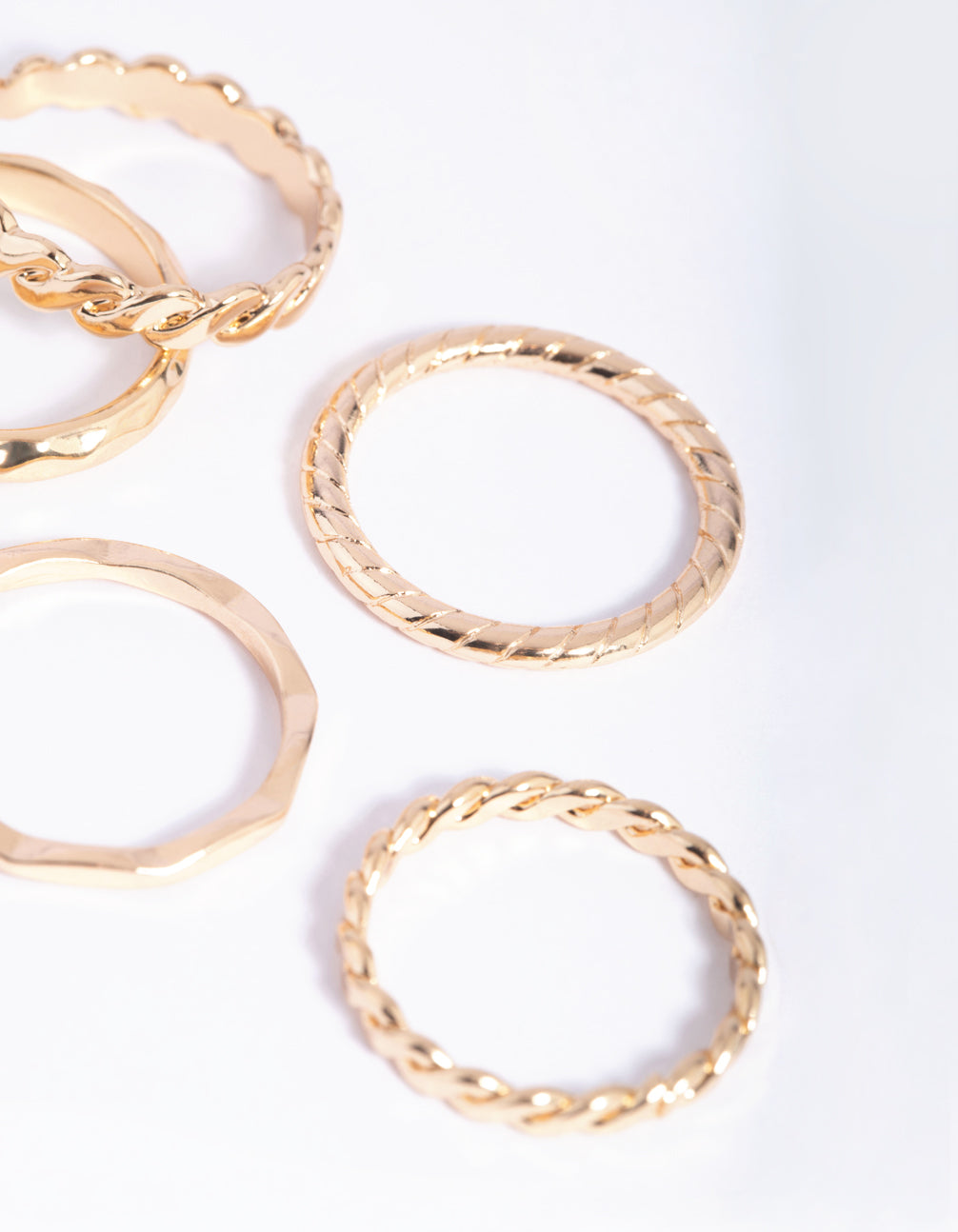 Gold Chain Link Ring 5-Pack