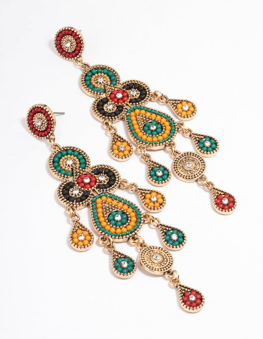 Antique Gold Bead Earrings