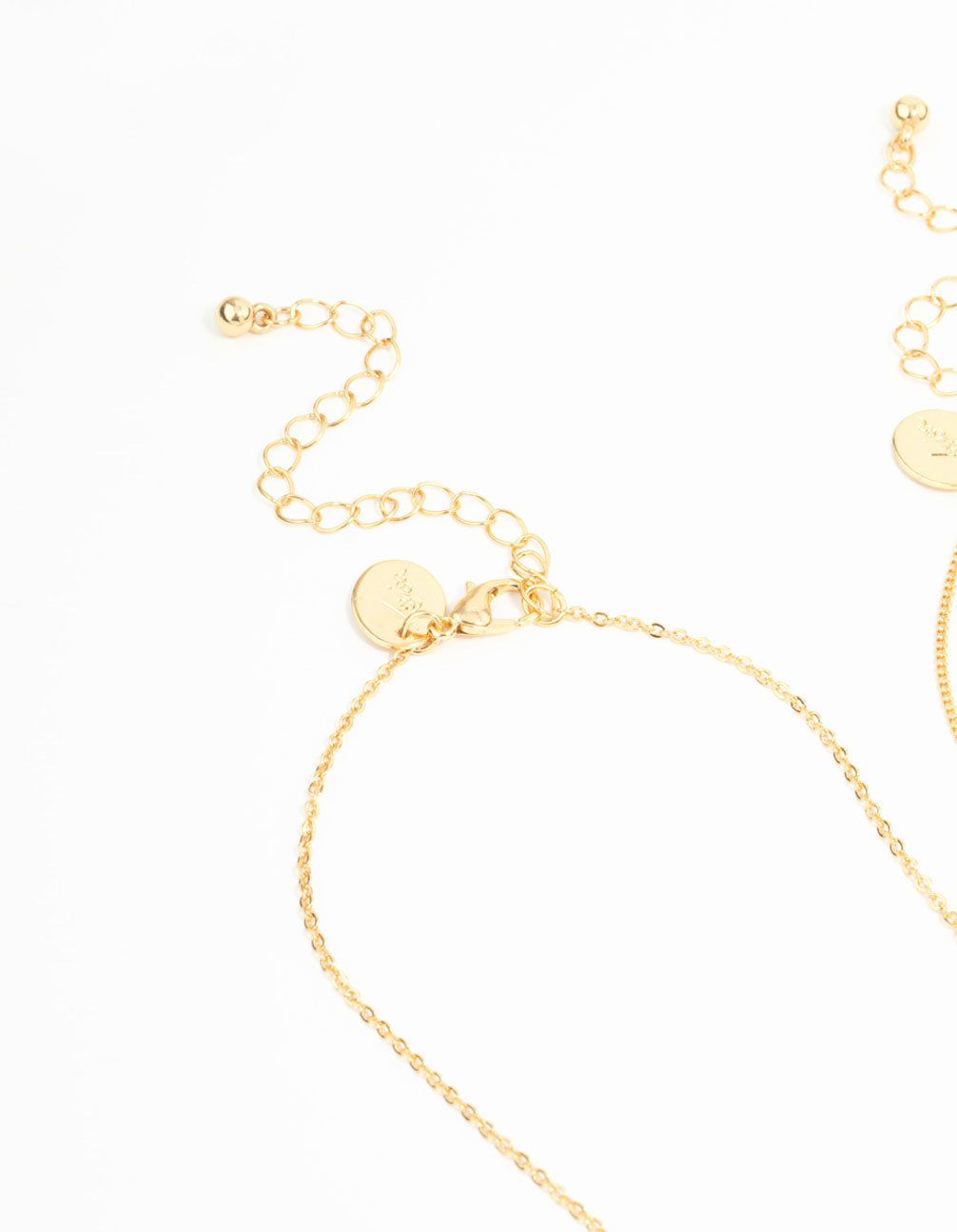 Gold Plated Cubic Zirconia & Plain Cross Necklaces 2-Pack