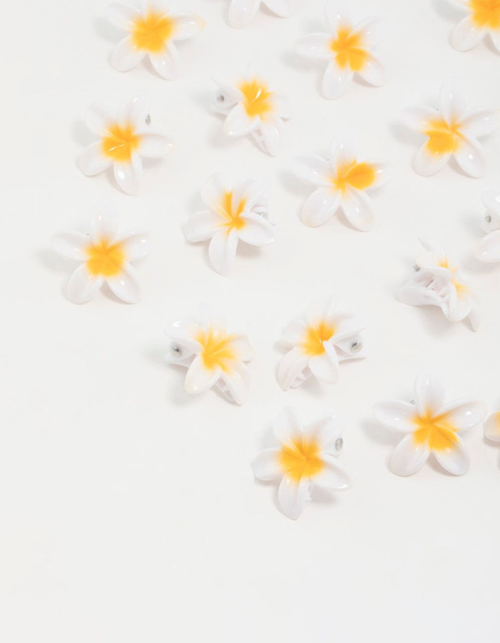 Yellow Frangipani Mini Hair Clips 20-Pack