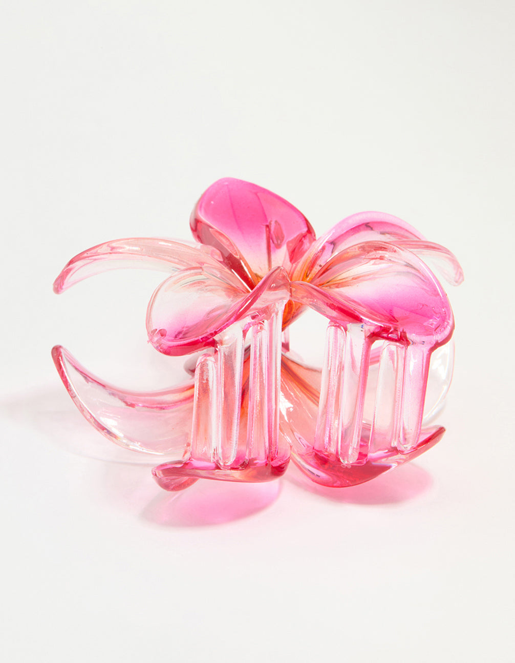 Pink & Orange Frangipani Ombre Tropical Claw Clip