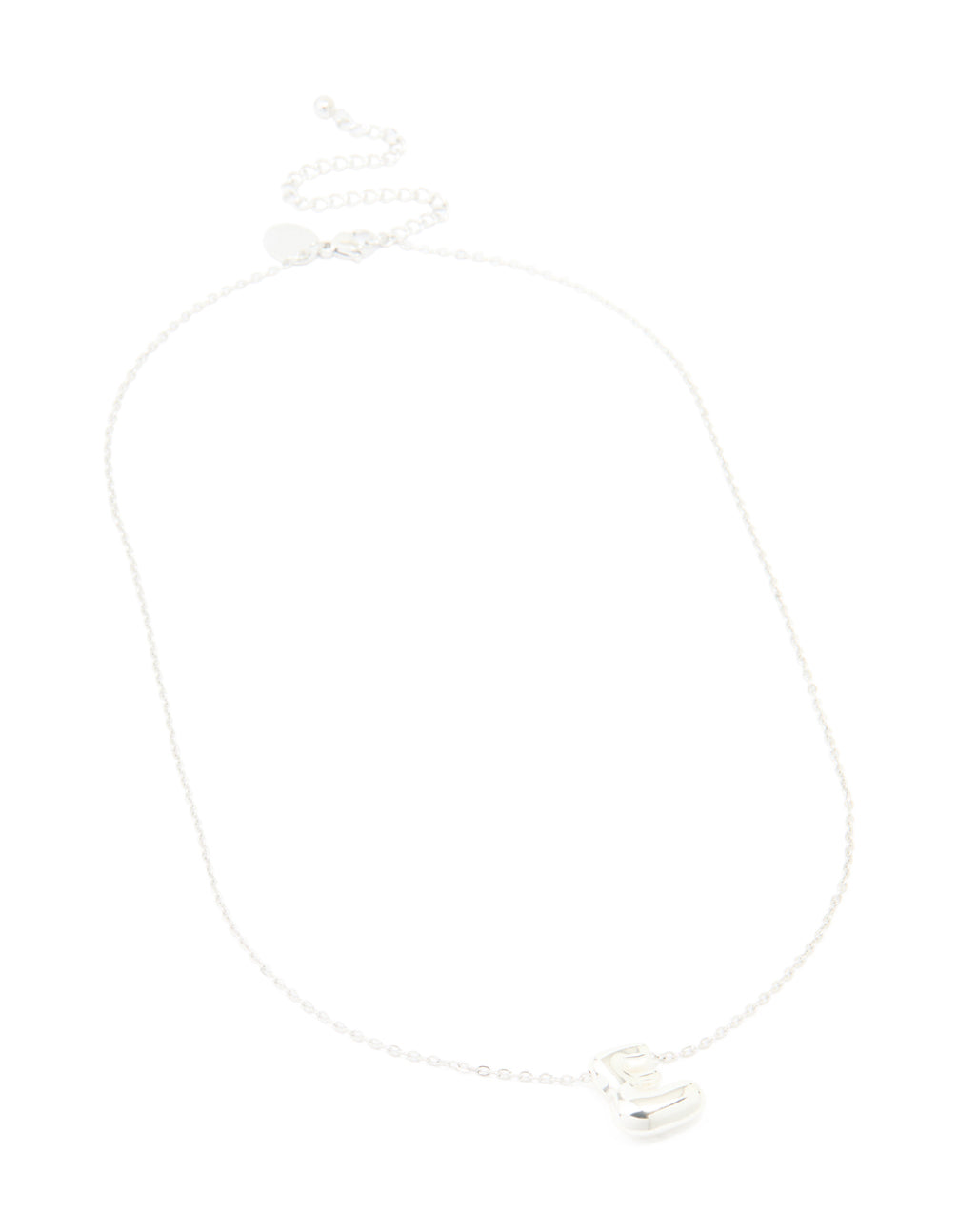 Waterproof Stainless Steel Large Bubble Letter E Necklace