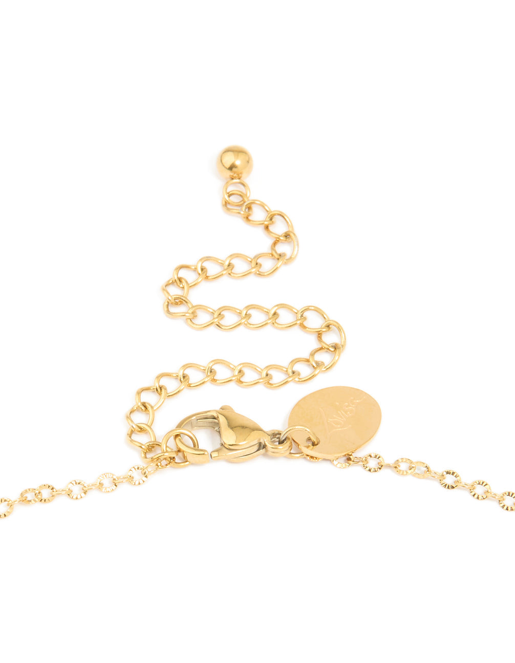 Waterproof Gold Plated Stainless Steel Cubic Zirconia Baguette Pendant Twisted Necklace